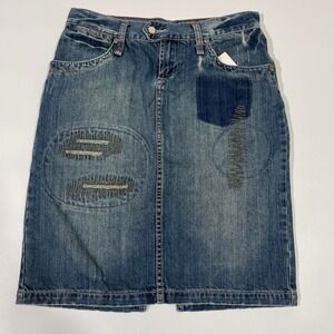 Vintage Y2K Midi Denim Skirt
